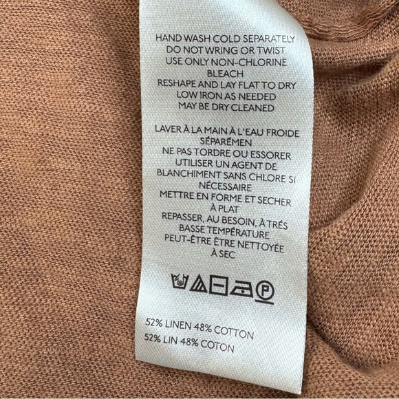 We The Free People Linen Blend Asymmetrical Distressed Slub Knit Top Casual Larg - Picture 4 of 9